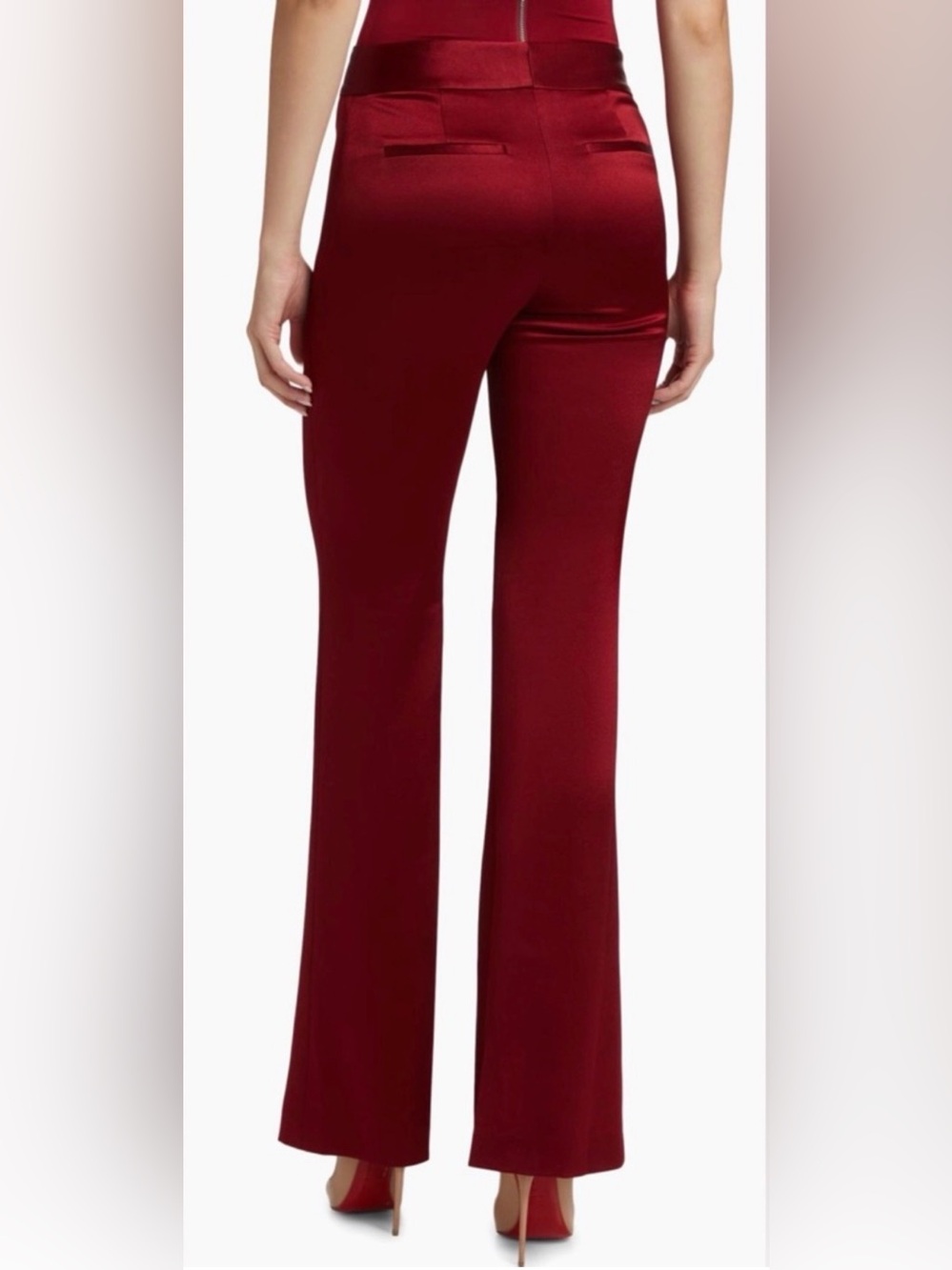 Alice + Olivia High Waisted Wide Leg Silk Pants Size 6 - Picture 8 of 16